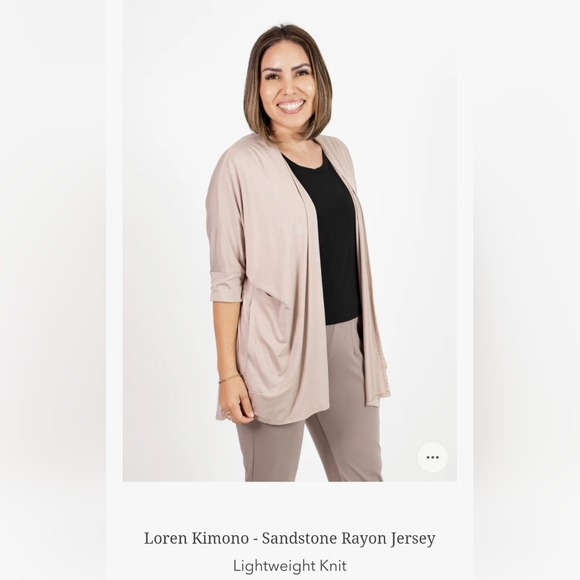 Allison Izu Loren Kimono Top, black/white stripe, size M/L - Picture 8 of 15